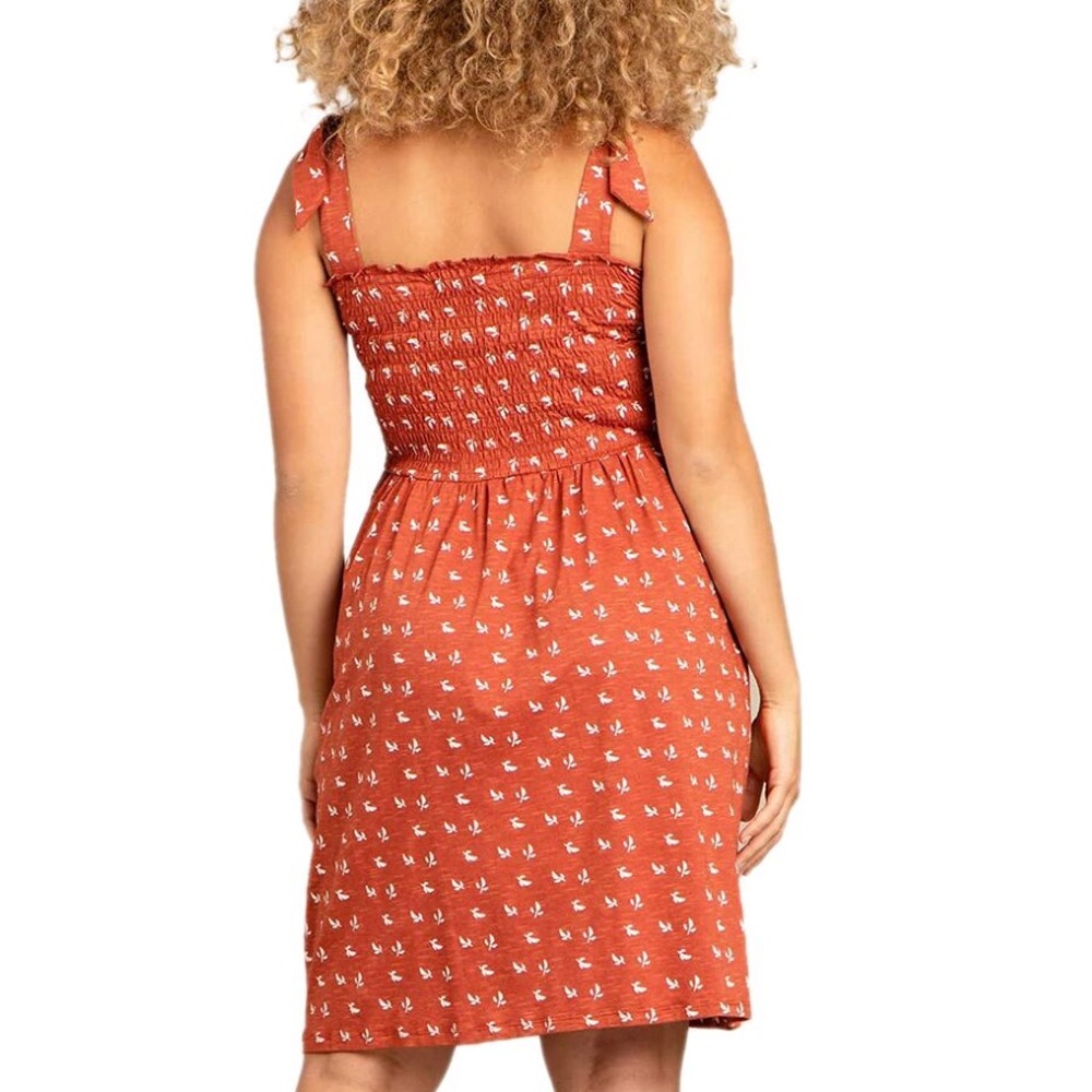 Toad&Co Rust Red Mini Dress with White Pattern - Picture 5 of 5